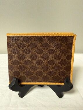 Celine Macadam Canvas Bifold Wallet Brown Vintage Italy